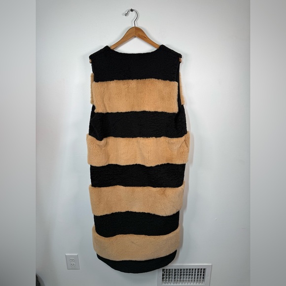 Anthropologie Striped Faux Fur Jacket Vest - Picture 7 of 7